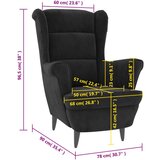 vidaXL Naslanjač iz črnega žameta | Shoptok.si