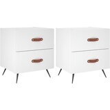 Maison Chic Dvo delni komplet Nočne omarice - Nočne mize bela 40x35x47,5 cm inženirski les, (21690482) | Shoptok.si