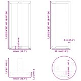  Noge za barski stol T-oblika 2 kom Crne 40x35x(90-91) cm Čelik | Eponuda.com
