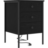 vidaXL Nočna omarica Črni hrast 42 x 41 x 61 cm Konstruiran les | Shoptok.si