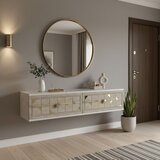 Hanah home komoda Moka 120, 120 cm, bela / travertin / zlatna | Eponuda.com