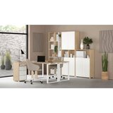 MID.YOU Kotna Pisalna Miza Sign, Bela, Barva Hrasta | Shoptok.si