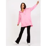 Fashion Hunters RUE PARIS pink long zip hoodie