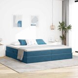  Krevet s madracem i skladištem Tamno plava 200 x 200 cm Baršun | shoptok.hr