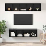  Set TV komoda 4 kom. Crni hrast Konstruirano drvo Crna 37 x 37 x 142,5 cm | shoptok.hr