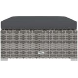  Vrtni tabure s jastukom sivi 70 x 70 x 30 cm od poliratana | Eponuda.com