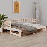  Dnevni ležaj na izvlačenje 2 x (90 x 200) cm masivna borovina | shoptok.hr