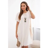 Kesi Włoski Dress with pockets and pendant light beige | Shoptok.si