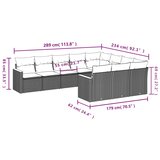  10-dijelni set vrtnih sofa s jastucima bež od poliratana | shoptok.hr