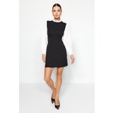 Trendyol Black A-Line Shirt Detailed Mini Woven Dress Cene