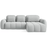 Makamii Svijetlo siva sklopiva/s prostorom za odlaganje kutna garnitura od bouclé tkanine (s desnim kutom/s ležaljkom) Pele – | shoptok.hr