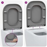  Hiter Sedež za WC z Mehkim Zapiranjem Duroplast Siva, (22054917) | Shoptok.si