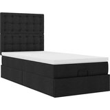 vidaXL Otomanski posteljni okvir z vzmetnico črn 80x200 cm blago | Shoptok.si