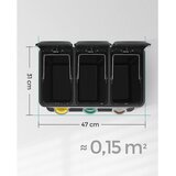 Songmics Koš za smeti 3v1, 3x 8 L, srebrn | Shoptok.si