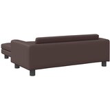  Krevet za pse s produžetkom smeđi 100 x 50 x 30 cm umjetna koža | shoptok.hr