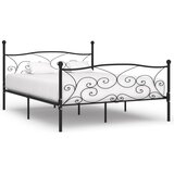Maison Chic Posteljni okvir - Dvoposteljna postelja - Zakonska postelja z letvenim dnom črn kovinski 180x200 cm, (21693809) | Shoptok.si