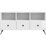 TV omarica Bela visok sijaj 102 x 34,5 x 50 cm Inženirski les, (5000210349) | Shoptok.si