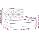  Krevet s oprugama i madracem krem 200 x 200 cm od tkanine | shoptok.hr