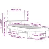  Posteljni okvir z oblazinjenim vzglavjem Taupe 75 x 190 cm, (5000101551) | Shoptok.si
