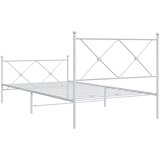  Metalni okvir kreveta uzglavlje i podnožje bijeli 107x203 cm | shoptok.hr