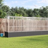 vidaXL Voliera s podaljškom srebrna 1042,5x107x212 cm jeklo | Shoptok.si