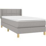  Okvir kreveta s oprugama i madrac svjetlosivi 90x200cm tkanina | shoptok.hr