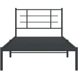 Metalni okvir za krevet s uzglavljem crni 107x203 cm | shoptok.hr