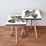 Hanah home 2Shp385 - White WhiteGreenBeigeBlack Nesting Table (2 Pieces) | ePonuda.com