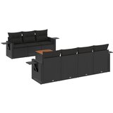 Maison Chic Seti vrtnega pohištva - Vrtna garnitura - Vrtni pohištvo set 8-delna z blazinami črn poli ratan, (21800320) | Shoptok.si