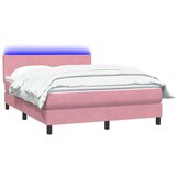  Box spring postelja z vzmetnico roza 160x210 cm žamet, (21793243) | Shoptok.si