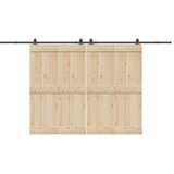 vidaXL Komplet opreme za drsna vrata 200 cm jeklo črne barve | Shoptok.si