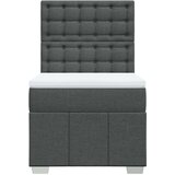 vidaXL Box spring postelja z vzmetnico temno siva 90x200 cm blago | Shoptok.si