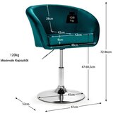  Višinsko nastavljiv stol z okroglim naslonjalom, vrtljiv za 360°, oblazinjen, zelene barve | Shoptok.si