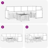  Sekcijska garnitura s jastukom 5 pcs Prirodna i krem | shoptok.hr