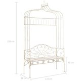  Klupa 122 cm željezna antikna bijela | shoptok.hr