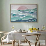  Slika - Fish on the waves 90x60 U prirodnom drvenom okviru | shoptok.hr