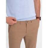 Ombre Men's SLIM FIT chino pants - light brown | Shoptok.si