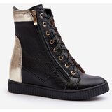 Zazoo 3081 Women's Leather Sneakers With Wedge Black Cijene