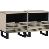  Noćni ormarići s ladicama 2 pcs Bijela i crna 40 x 33 x 46 cm Cijene