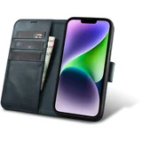 2v1 usnjena preklopna torbica za iPhone 14 Plus Anti-RFID Oil Wax Wallet Case modra, (21522076)