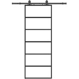  Klizna vrata s priborom crna 76 x 205 cm od ESG stakla | shoptok.hr
