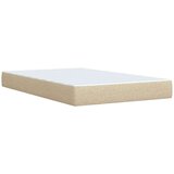 vidaXL Box spring postelja z vzmetnico krem 120x190 cm blago, (21310739) | Shoptok.si