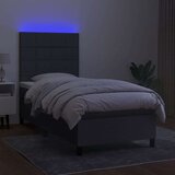  Box spring postelja z vzmetnico LED temno siva 90x200 cm blago, (20789461) | Shoptok.si