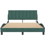  Okvir kreveta s LED-om bez madraca Hanko tamnozeleni 120x200 cm baršunasti | shoptok.hr