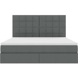  Krevet S LED lampica s pohranom Tamno siva 160 x 200 cm tkanina | shoptok.hr