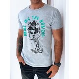 DStreet T-shirt męski z nadrukiem jasnoszary Cene