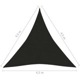  Senčno jadro 160 g/m² črno 4,5x4,5x4,5 m HDPE, (20703110) | Shoptok.si