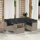 vidaXL 7-dijelni set vrtnih sofa svjetlosivi od poliratana | shoptok.hr