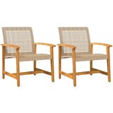  The Living Store Vrtni stoli 2 kosa bež poli ratan in akacijev les - Vrtni Stol, (21460028) | Shoptok.si