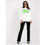 Fashion Hunters White and green oversize sweatshirt without a hood with a print Cene